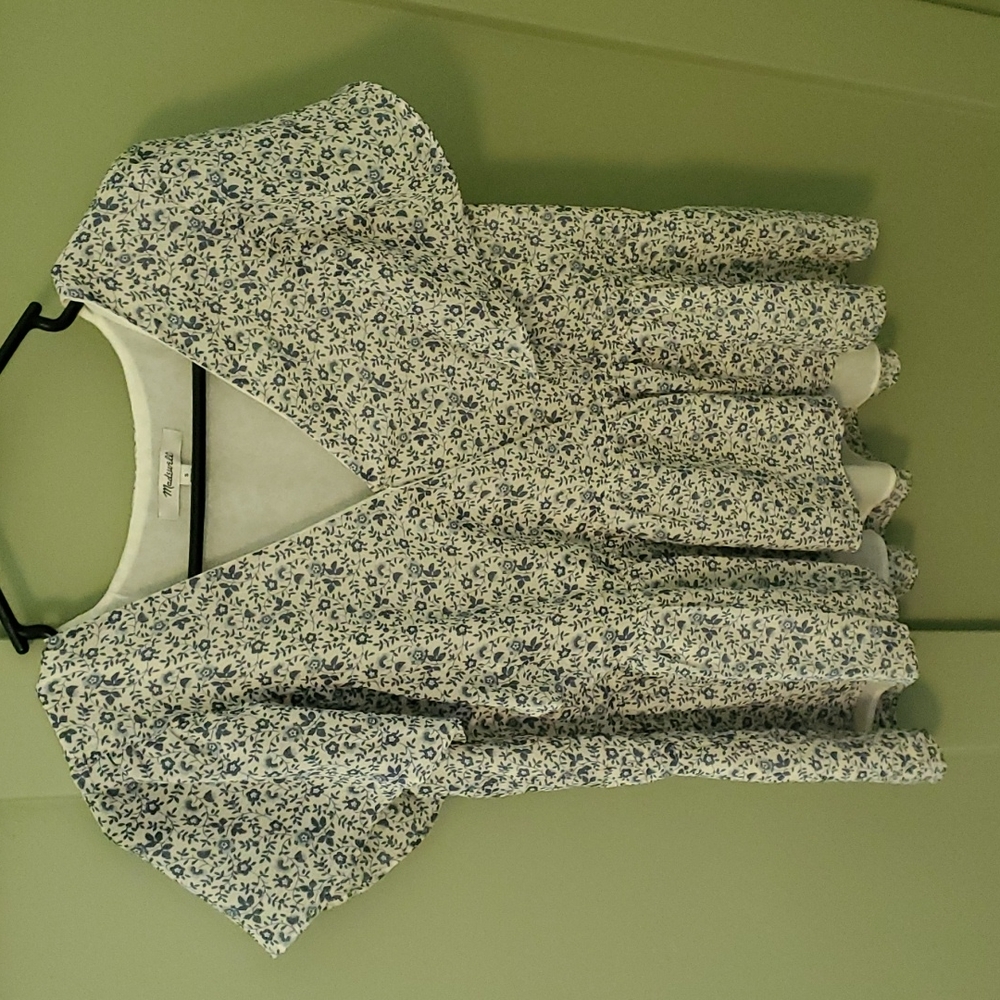 Madewell: Georgette Ruffle-Sleeve Peplum Top